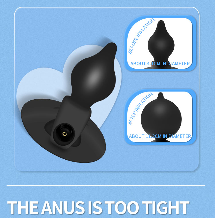 Vibrador anal longo inflável do extensor da tomada da extremidade de 11/16cm com ventosa ou brinquedos do sexo da âncora do silicone buttplug enorme para nádegas