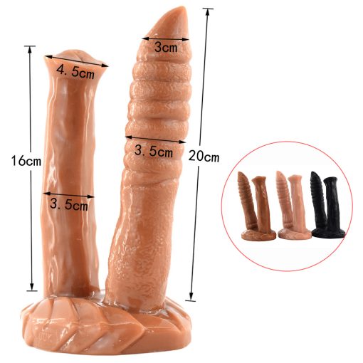 Vibrador duplo penetração pênis artificial masturbadores vagina homem anal empurrando cão cavalo vibrador erótico sex shop Inserção