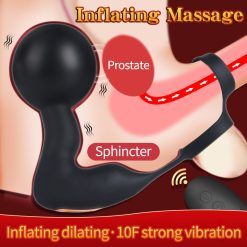Vibrador inflável anal plug bola remoto butt plug com vibração brinquedos sexy vibratório massageador da próstata silicone anal dilatador Inserção