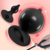 Buttplug inflável Adult Diary com ventosa vazio e inflado com a pera