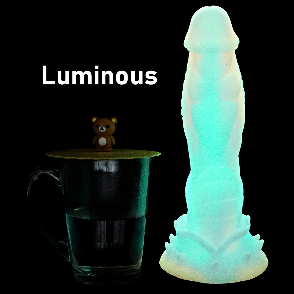monstro luminoso vibrador colorido brilhante vibradores grande pênis realista para mulher bunda plug vagina estimulador adulto brinquedos sexuais anal Luminous Dildos Glowing Enorme Penis Anal Butt Plug Inserção