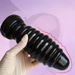 Plug anal dilatador segmentado preto dobrado na mão