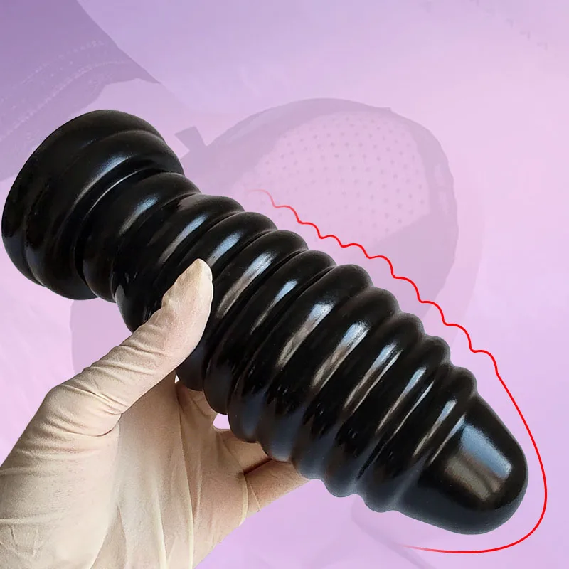 Plug anal dilatador segmentado preto dobrado na mão