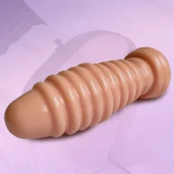 Plug anal grande macio cor de pele deitado