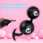 Plug Inflável Anal Bolas De Aço Internas Cherry Inflatable Duplo