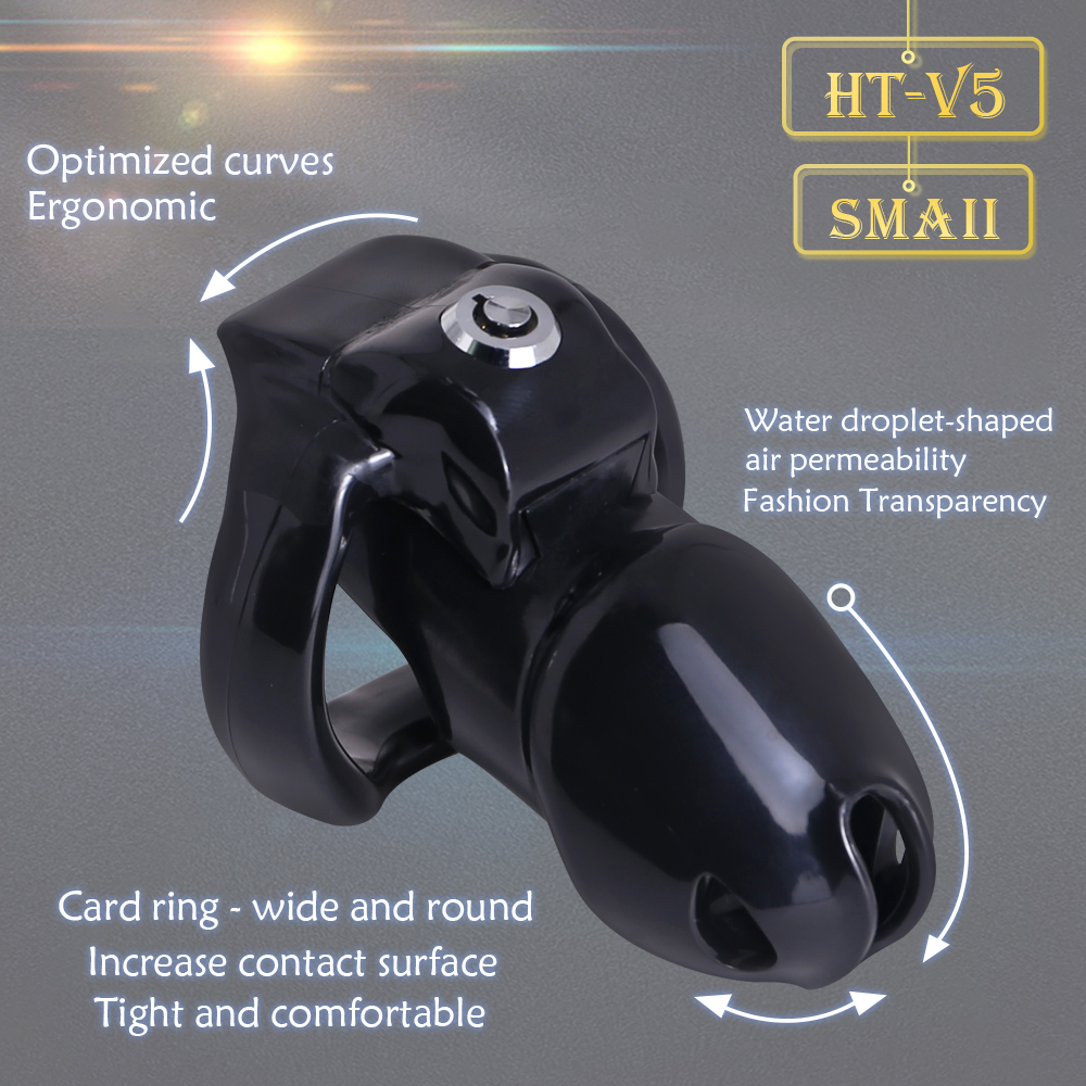 Black HT-V5 Male Chastity Device BDSM Cock Cage Set Leve Masculino Personalizado Masculino Penis Ring Sex Shop Sex Toy para Homens