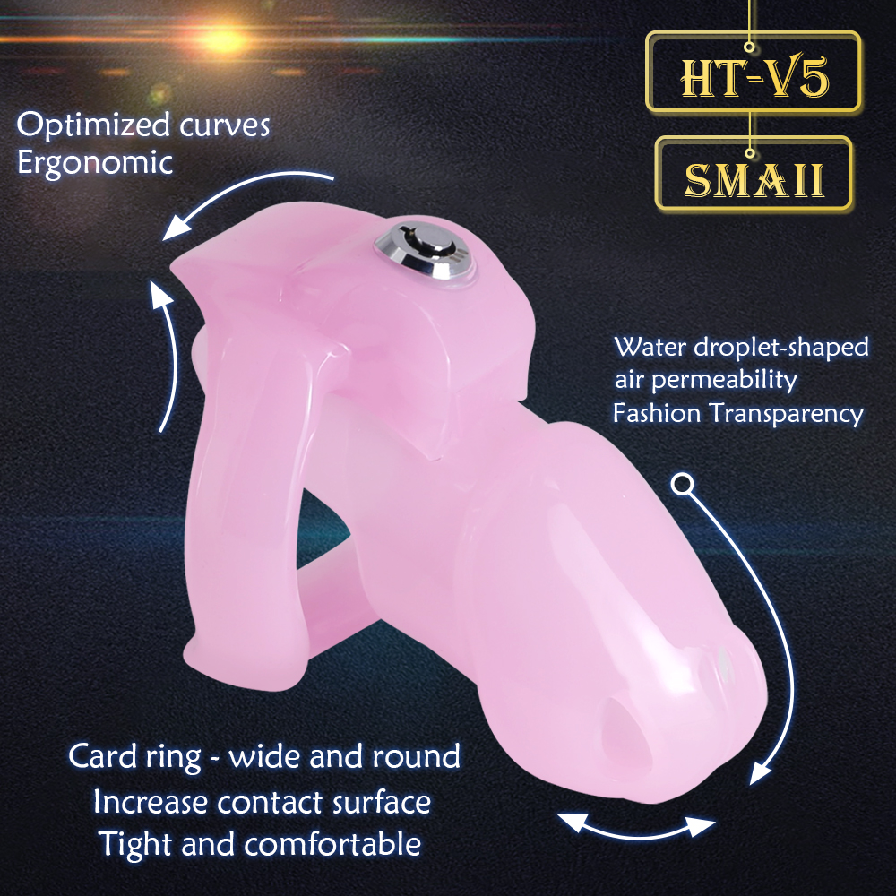 Pink HT-V5 Male Chastity Device BDSM Cock Cage Set Leve Masculino Custom Masculino Penis Ring Sex Shop Sex Toy para homens