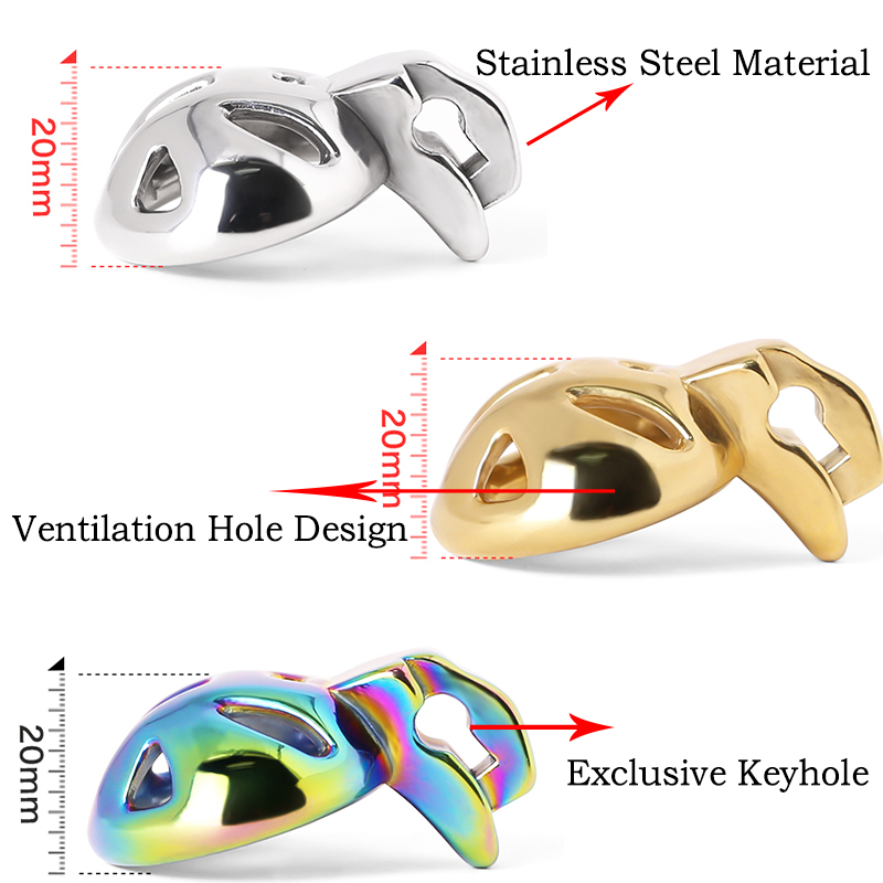 3 cores HTV4 sissy gaiola aço inoxidável Lockable Penis Lock Cock Cage Penis Metal Cock Ring Chastity Cage Sex Toys para homens
