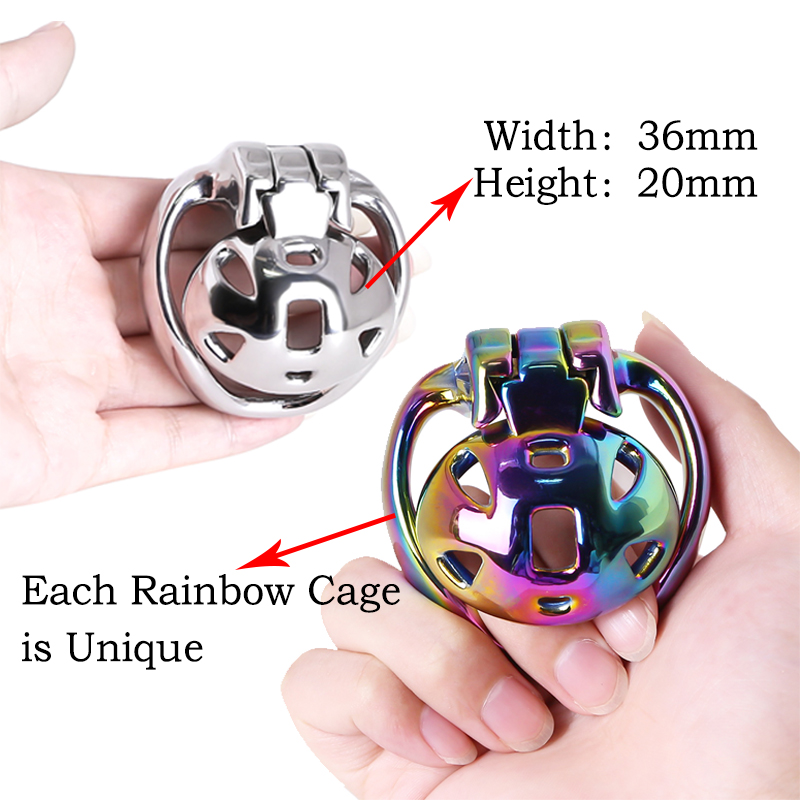 3 cores HTV4 sissy gaiola aço inoxidável Lockable Penis Lock Cock Cage Penis Metal Cock Ring Chastity Cage Sex Toys para homens