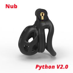 Cinto de Castidade Mamba Cobra Python V2.0 Anel Curvado - Black Nub Cage