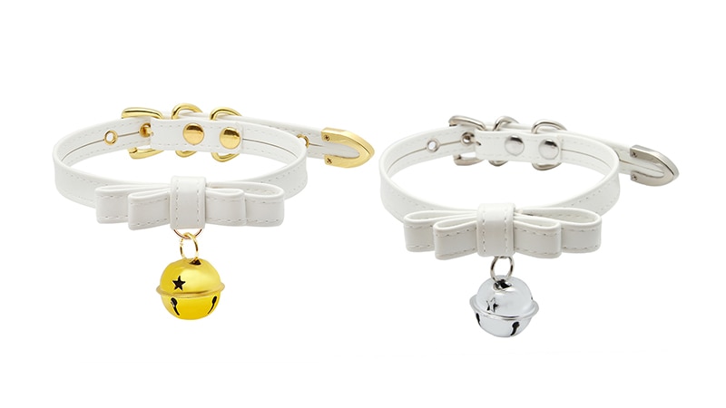 Colar feminino para cosplay de gato, gargantilha em formato de guizo para fantasia de gato neko, de halloween, com laço, colar submissivo bdsm