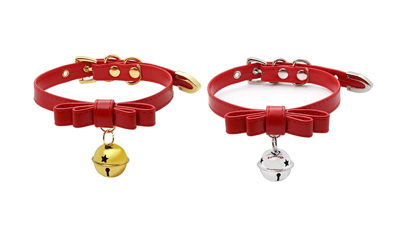 Colar feminino para cosplay de gato, gargantilha em formato de guizo para fantasia de gato neko, de halloween, com laço, colar submissivo bdsm