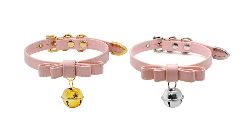 Colar feminino para cosplay de gato, gargantilha em formato de guizo para fantasia de gato neko, de halloween, com laço, colar submissivo bdsm