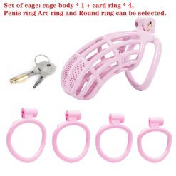 Bdsm sexo brinquedo castidade dispositivo para sissy gay 3d impresso pênis gaiola bloqueio com 4 tamanho pênis anéis mamba cinto de castidade para adulto