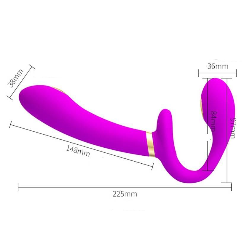 Vibrador Feminino Strapless Squirting E-Shock Double End