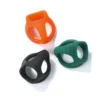 Anel peniano de silicone de quatro furos nas cores preta, verde e laranja
