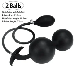 Plug anal inflável modelo Deep Plug com base larga, pera de bombear e medidas