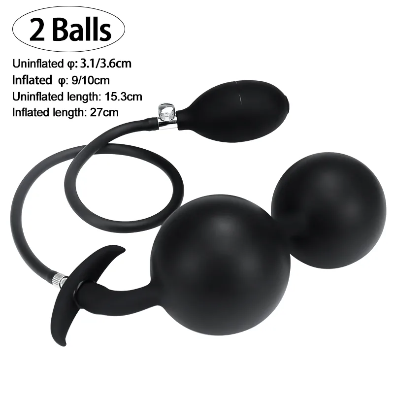 Plug anal inflável modelo Deep Plug com base larga, pera de bombear e medidas