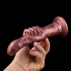 Thumb silicone anal dildo seguro na mão