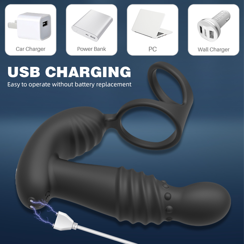 Duplo motor de silicone anal plug próstata estimulador pênis anel retrátil masculino masturbador vibratório butt plug brinquedos sexuais para o homem Duplo motor de silicone anal plug próstata estimulador pênis anel retrátil masculino masturbador vibratório butt plug brinquedos sexuais para o homem
