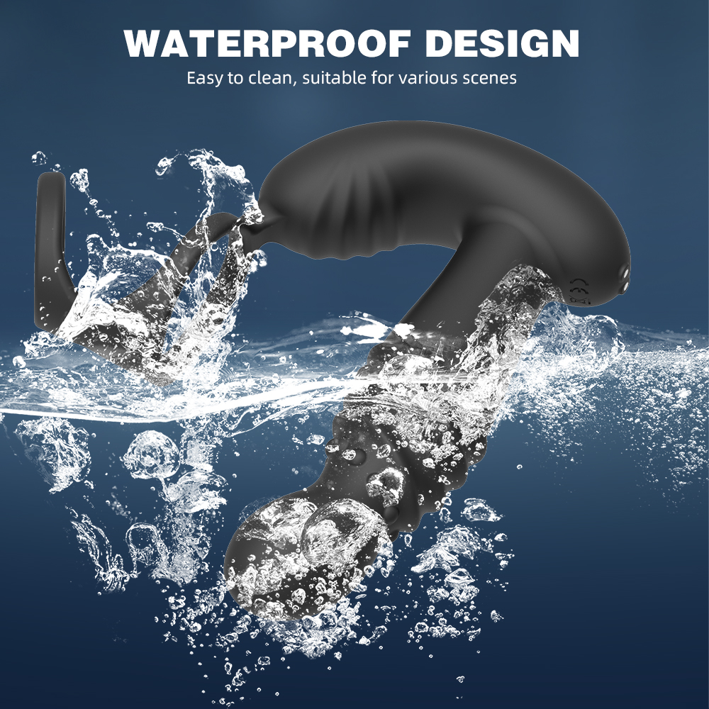 Duplo motor de silicone anal plug próstata estimulador pênis anel retrátil masculino masturbador vibratório butt plug brinquedos sexuais para o homem Duplo motor de silicone anal plug próstata estimulador pênis anel retrátil masculino masturbador vibratório butt plug brinquedos sexuais para o homem