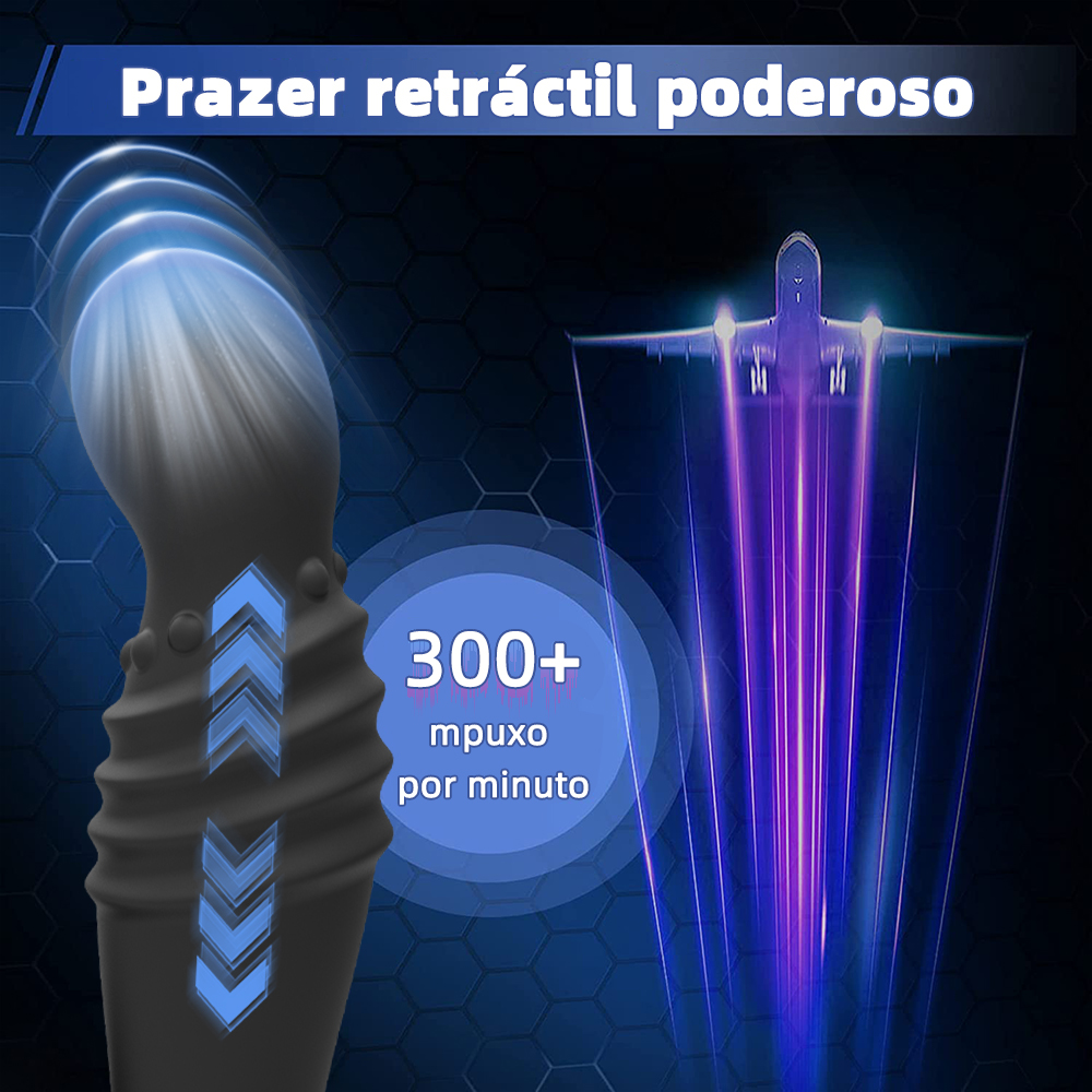 Duplo Motor Plug Anal Retrátil Com Anel Peniano Mosx - Imagem 2