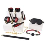 Kit BDSM Lockink Preto e Vermelho Flame Prisoner