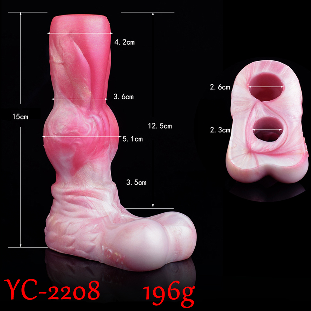 Manga de pênis de silicone masculino, pênis wearable falo, brinquedo sexual esticável para adultos, nó de cachorro realista, dildo, novo, 18 Plus