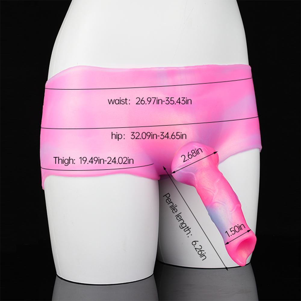 FAAK-Calça de silicone com vibrador Fantasy Wolf para mulheres, multicolorido, pênis com cinta, plug anal, brinquedos sexuais elásticos, masturbador