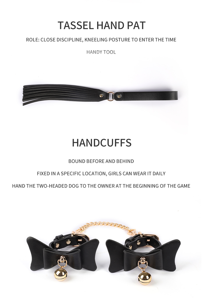 Blackwolf luxo couro bdsm kits cama sm bondage saco de armazenamento conjunto algemas colar gag adulto erótico brinquedos sexuais para casais