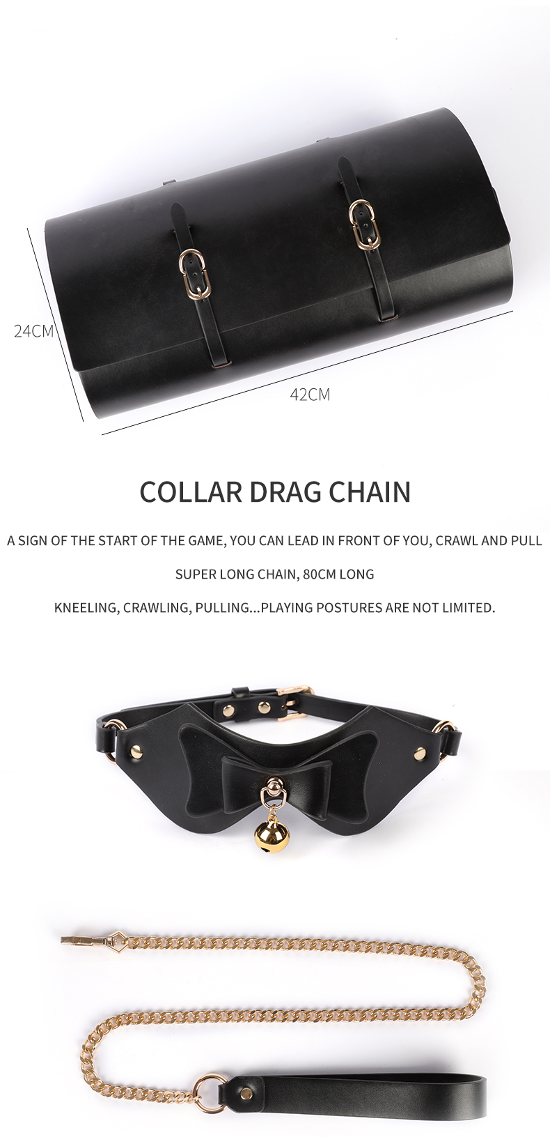 Blackwolf luxo couro bdsm kits cama sm bondage saco de armazenamento conjunto algemas colar gag adulto erótico brinquedos sexuais para casais