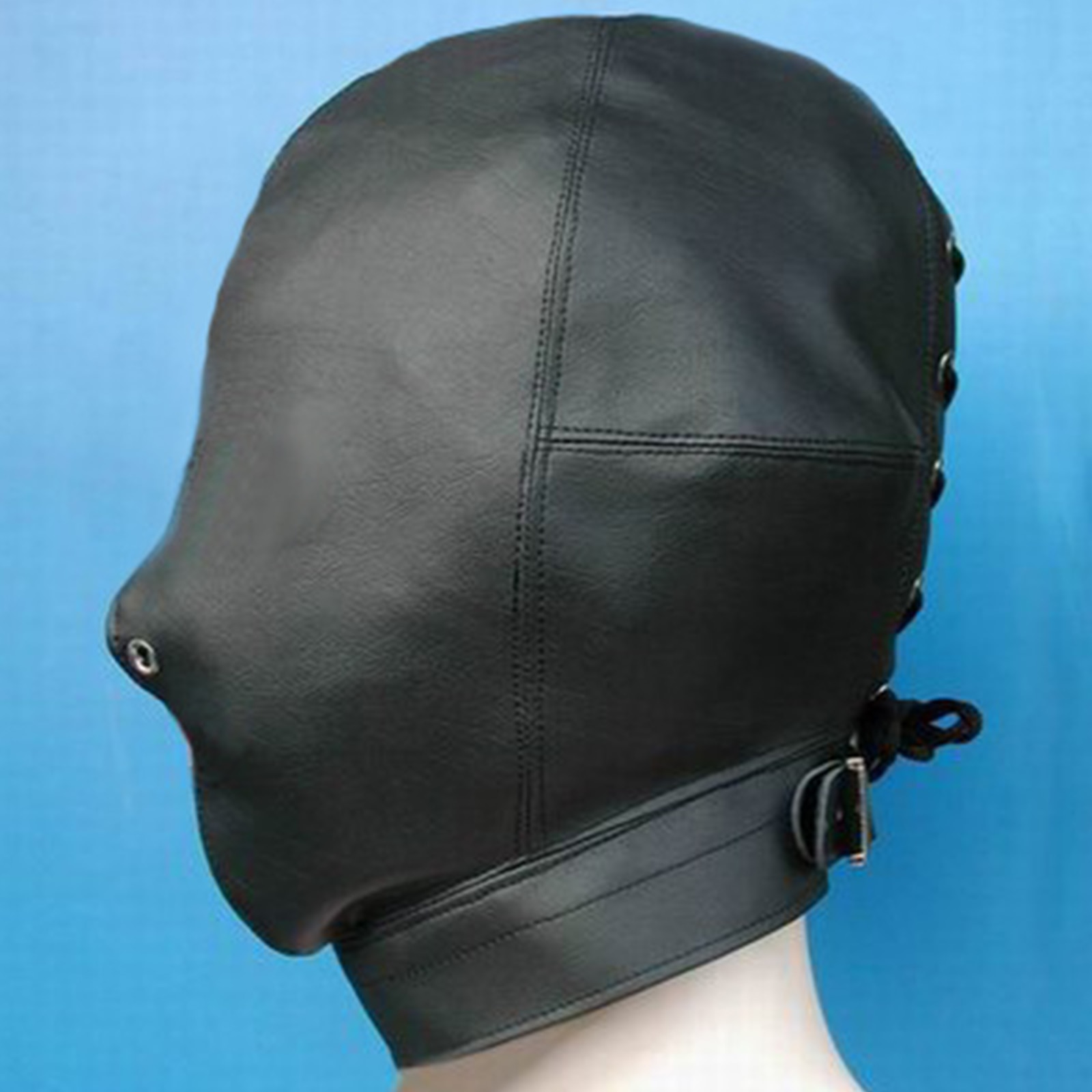 Unisex PU couro aberto olhos e boca máscara, metálico brilhante, chapelaria, rosto cheio, capuzes de borracha, Deadpools