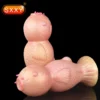 Plug anal de carpa grande em silicone golden com escamas e ventosa