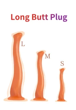 Plug anal tromba de elefante laranja nos tamanhos S, M e L