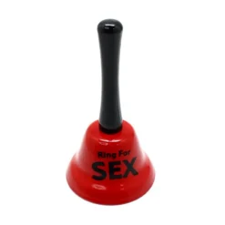 Sineta de mão vermelha com cabo preto e Ring For SEX escrito
