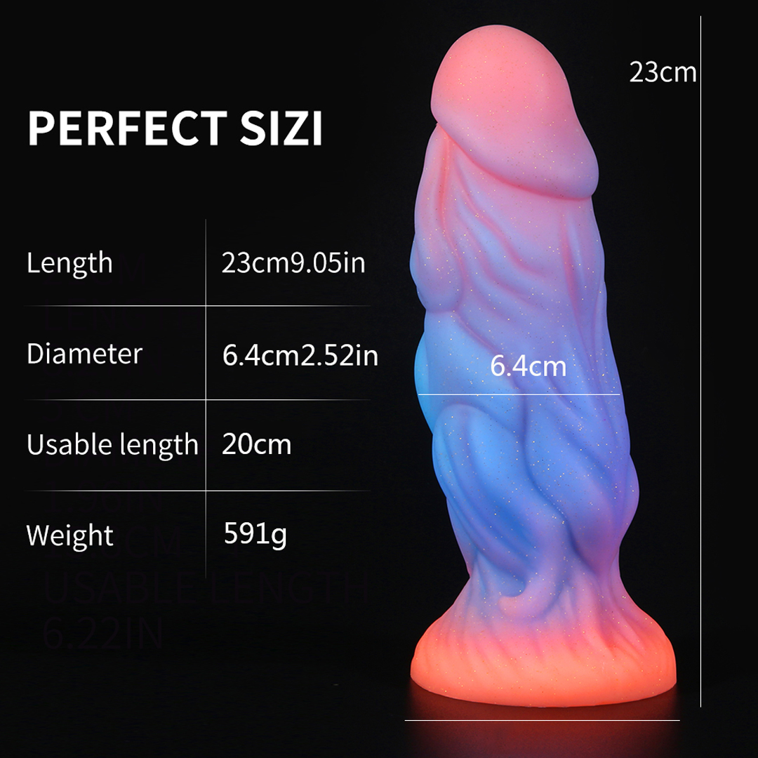Dildo luminoso com ventosa para mulheres, pênis monstro em forma especial, plug anal brilhante, vibrador macio, brinquedos adultos, colorido, novo