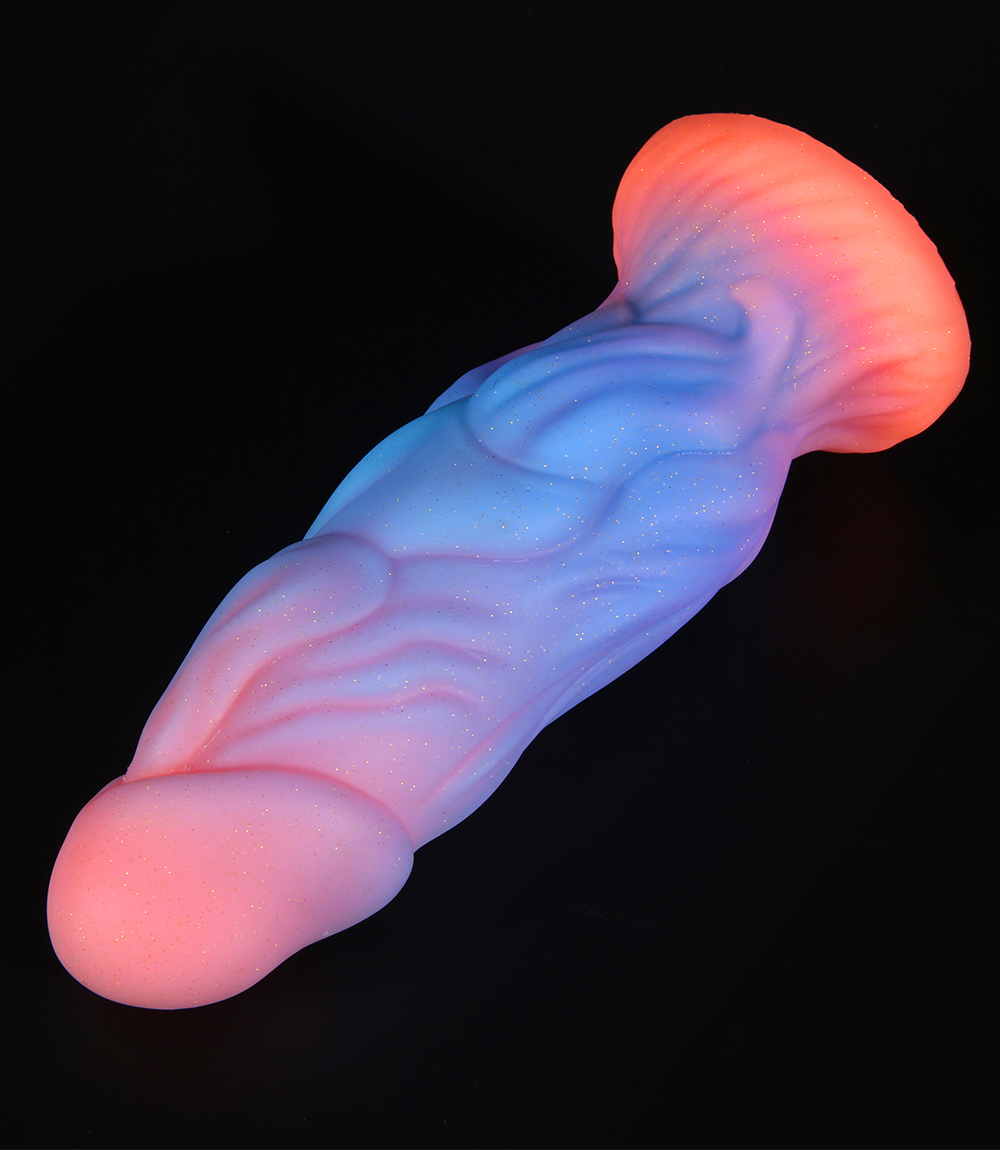 Dildo luminoso com ventosa para mulheres, pênis monstro em forma especial, plug anal brilhante, vibrador macio, brinquedos adultos, colorido, novo