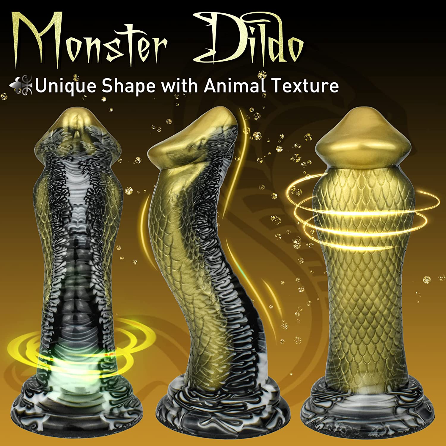 Dildo de monstro grande de cobra com ventosa forte Silicone Animal Pennis Plug, ponto G e estimulação da próstata, brinquedo sexual para homens e mulheres