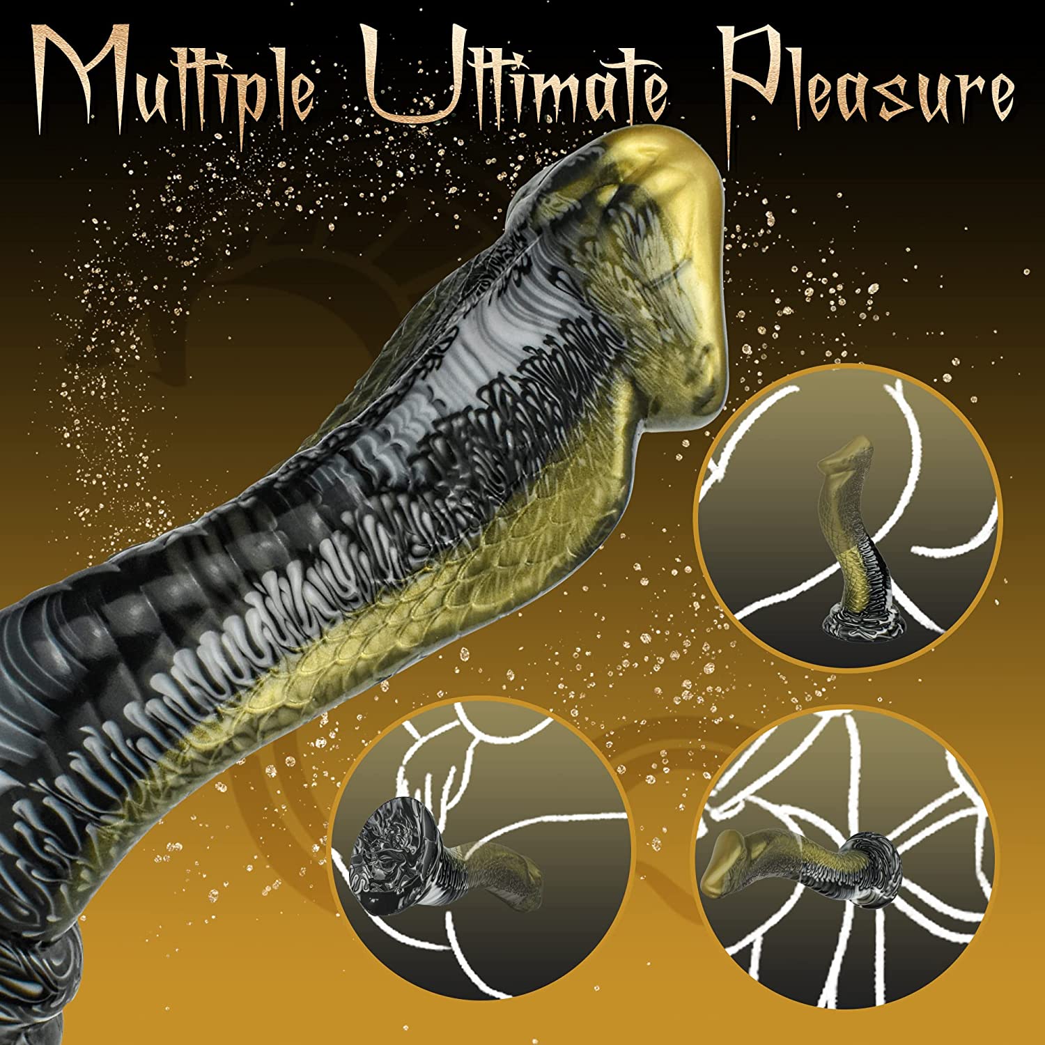 Dildo de monstro grande de cobra com ventosa forte Silicone Animal Pennis Plug, ponto G e estimulação da próstata, brinquedo sexual para homens e mulheres
