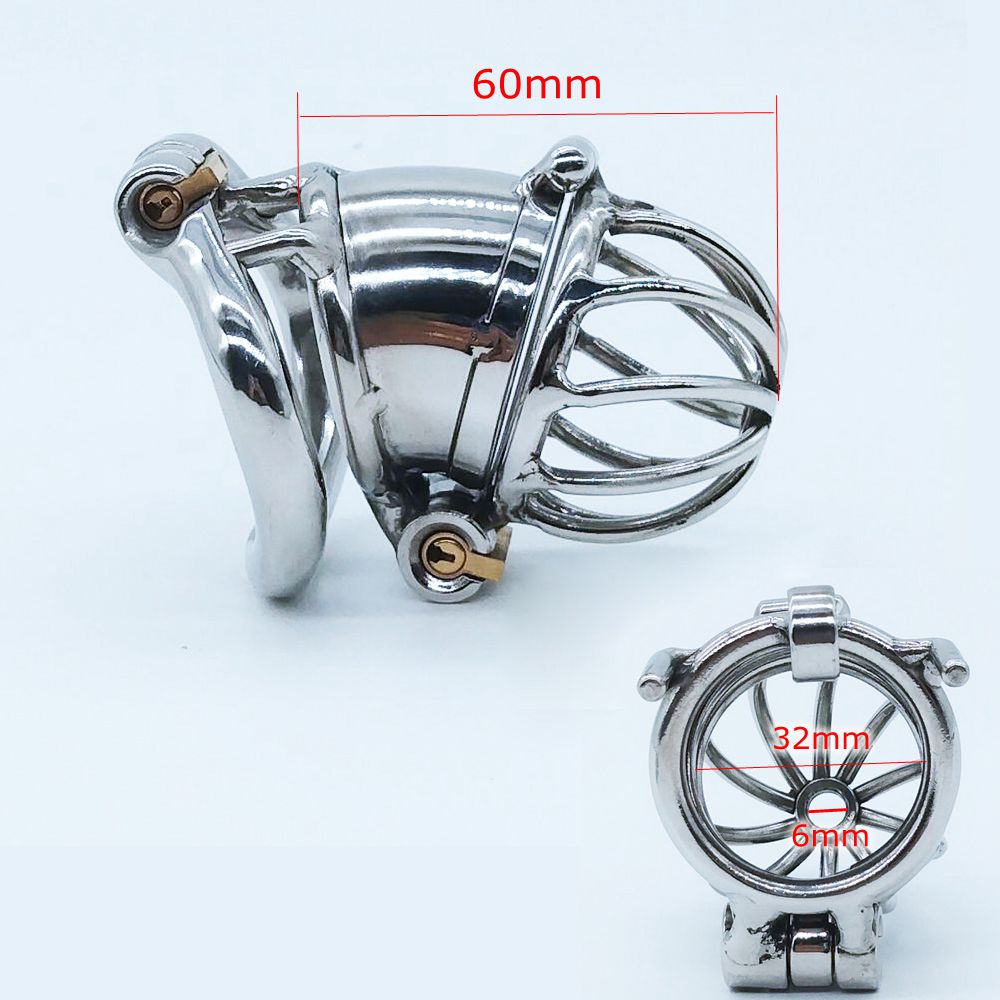 Destacável duplo bloqueio design galo gaiola aço inoxidável masculino castidade dispositivos curvado pênis anel adulto sexo brinquedos para homem