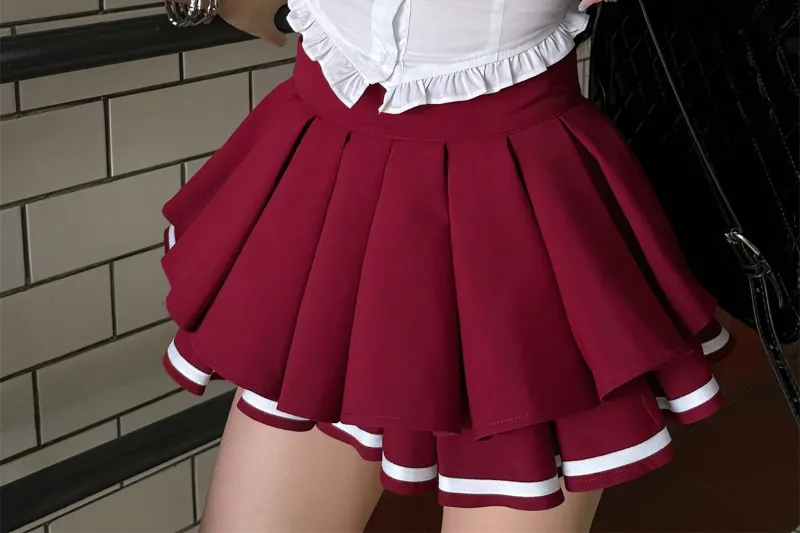 Hikigawa-Blusa de cores contrastantes chiques, tops de gola virada para baixo, mini-camisa elegante vintage, casual 2 conjuntos, moda