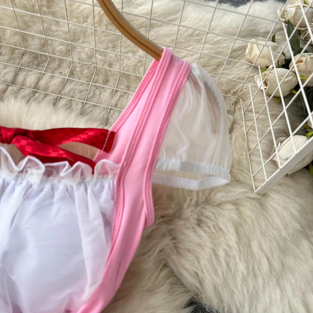 SINGREINY-bodysuit de crotch aberto para mulheres, lingerie sexy, roupas íntimas sensuais, playsuit cosplay, plissado, pijamas eróticos, 2023