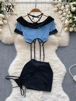 Alternative view of SINGREINY Conjunto Uniforme Militar Sexy Military Costume