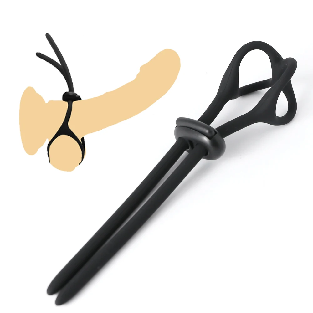 Anel penis elástico ajustável de silicone para homens, anéis de galo, corda, ejaculação tardia, anéis de galo, brinquedos sexuais para adultos, cockting duradouro, sex shop
