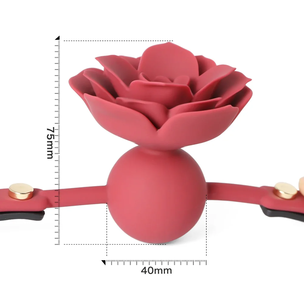 Silicone Respirável Rose Ball Gag, Bondage Gag, Boca Aberta Gags, Fixação Oral, BDSM, Brinquedos Sexuais Adultos, Jogos de Casais