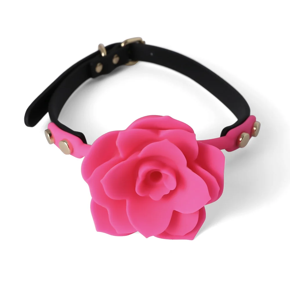 Silicone Respirável Rose Ball Gag, Bondage Gag, Boca Aberta Gags, Fixação Oral, BDSM, Brinquedos Sexuais Adultos, Jogos de Casais
