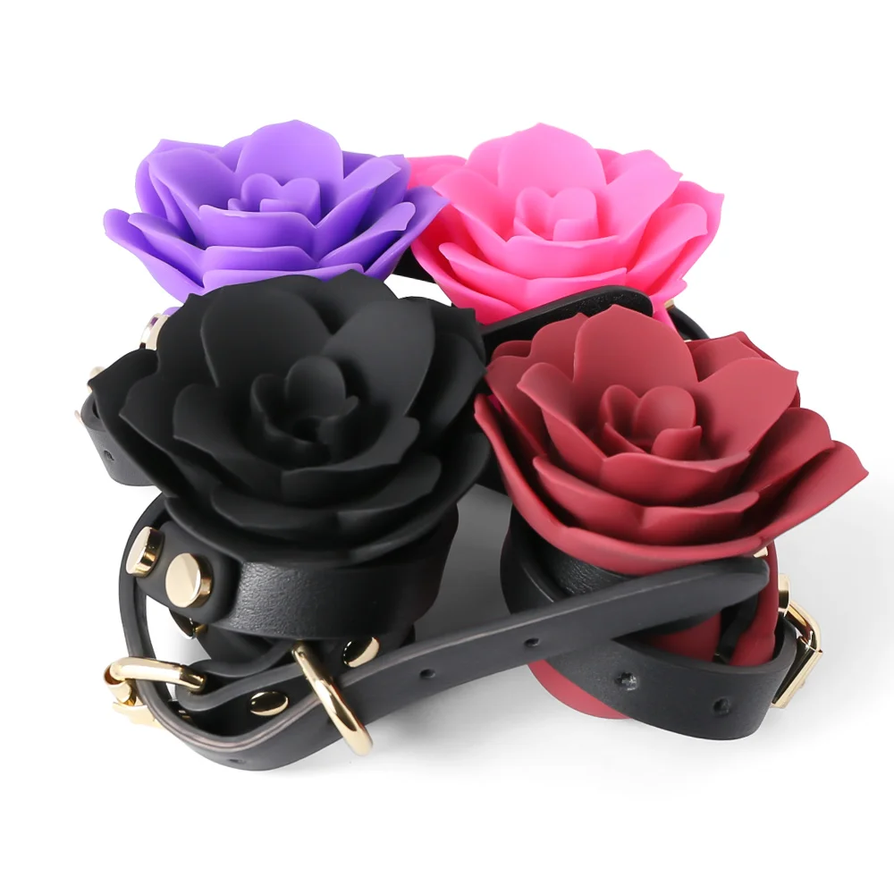 Silicone Respirável Rose Ball Gag, Bondage Gag, Boca Aberta Gags, Fixação Oral, BDSM, Brinquedos Sexuais Adultos, Jogos de Casais