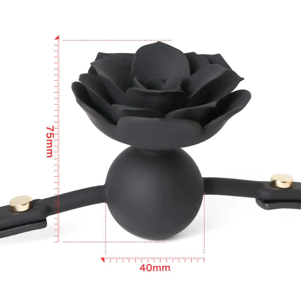 Silicone Respirável Rose Ball Gag, Bondage Gag, Boca Aberta Gags, Fixação Oral, BDSM, Brinquedos Sexuais Adultos, Jogos de Casais