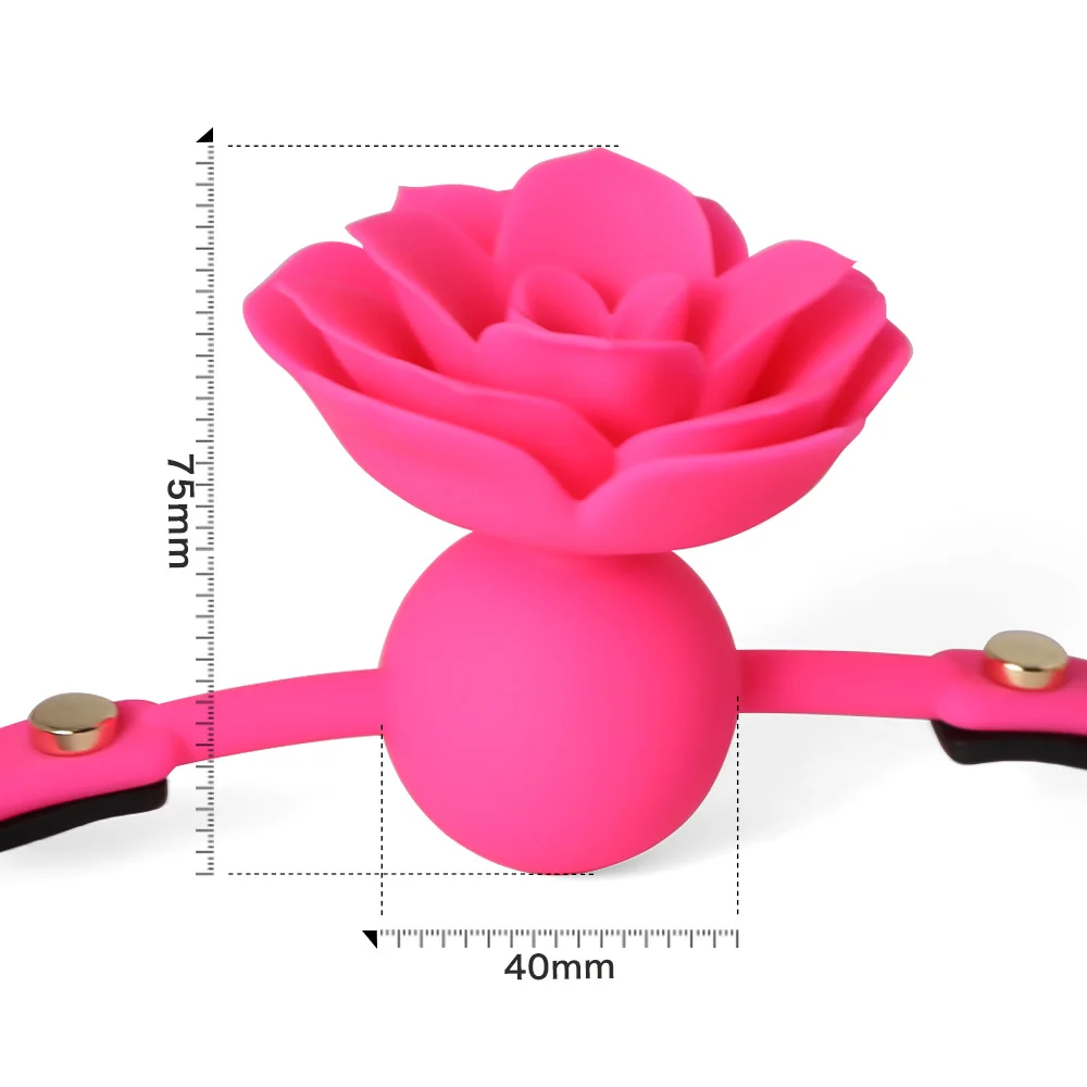 Silicone Respirável Rose Ball Gag, Bondage Gag, Boca Aberta Gags, Fixação Oral, BDSM, Brinquedos Sexuais Adultos, Jogos de Casais