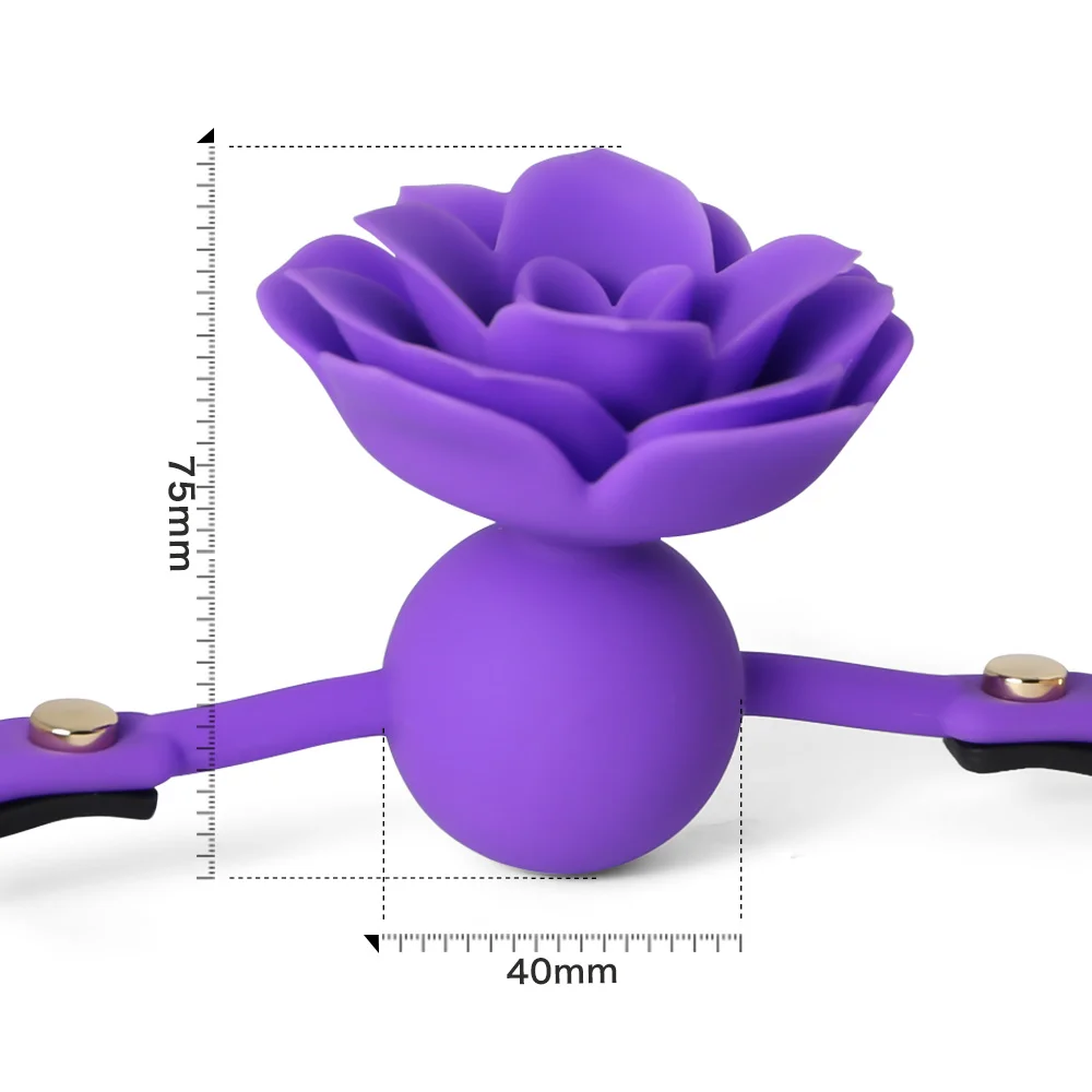 Silicone Respirável Rose Ball Gag, Bondage Gag, Boca Aberta Gags, Fixação Oral, BDSM, Brinquedos Sexuais Adultos, Jogos de Casais